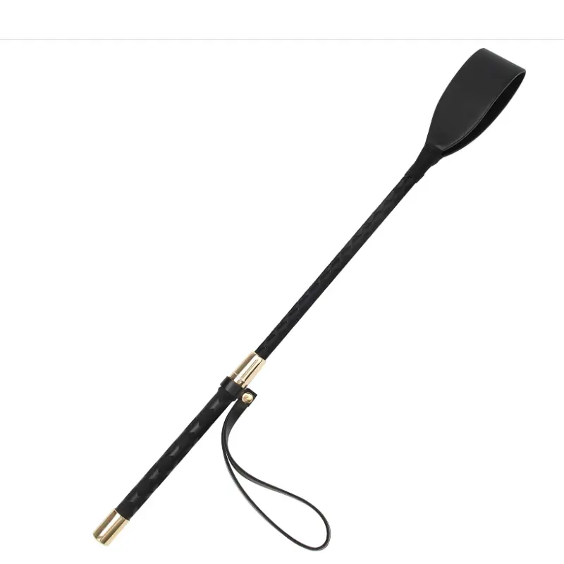 PU Leather 18 Inch Horse Whip Equestrianism Horse Crop Double Slapper Horse Whip Black Riding Crop