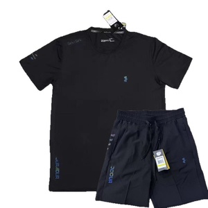 T-shirt sportif à manches courtes en soie glacée pour hommes, coupe ajustée, séchage rapide, évacuation de l'humidité, respirant, haute élasticité, été T55 - Product Image 5