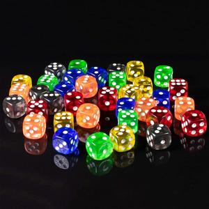 Venta al por mayor de fábrica: Dados acrílicos D6 de 16 mm transparentes de colores con esquinas redondeadas para juegos de mesa, aprendizaje de matemáticas y uso en el aula. - Product Image 3