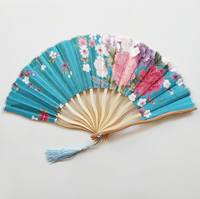 Abanico Plegable Retro con Diseño Floral y Impresión por Transferencia Térmica para Recuerdos y Regalos de Bodas y Fiestas