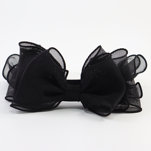 Lưới <span class=keywords><strong>Bow</strong></span> Phụ Nữ Trẻ Em Dễ Thương Phong Cách Headband Châu Âu Và Mỹ Phong Cách Mùa Xuân Và Mùa Hè Màu Đen Đàn Hồi Kích Thước Nhỏ Tóc Ban Nhạc - Product Image 4