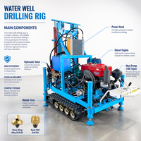 Foreuse à chenilles diesel CE 35HP pour puits d'eau de 100m à 200m, petite machine de forage portable pour puits profonds, exploration aquatique agricole et minière