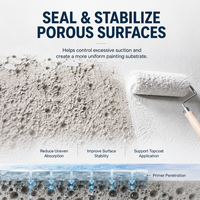 Apprêt mural acrylique à base d'eau de haute qualité, blanc, résistant aux alcalis et perméable, peinture d'apprêt murale anti-fongique