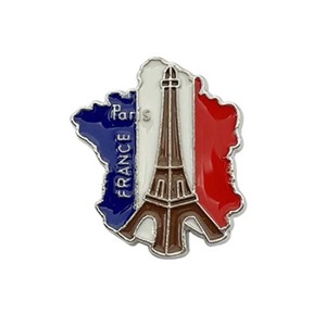 Broche double d'amitié en métal émaillé personnalisée, vente en gros d'usine, badge de revers, carte nationale, drapeau de la <span class=keywords><strong>France</strong></span> - Product Image 3