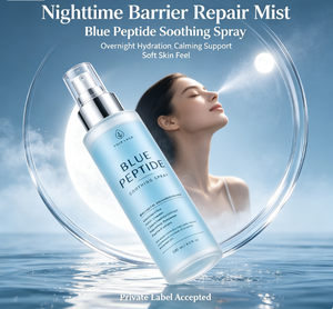 Spray apaisant au peptide bleu 120 ml, brume hydratante pour le visage à utiliser la nuit, pour tous types de peaux, étiquette privée acceptée - Product Image 1