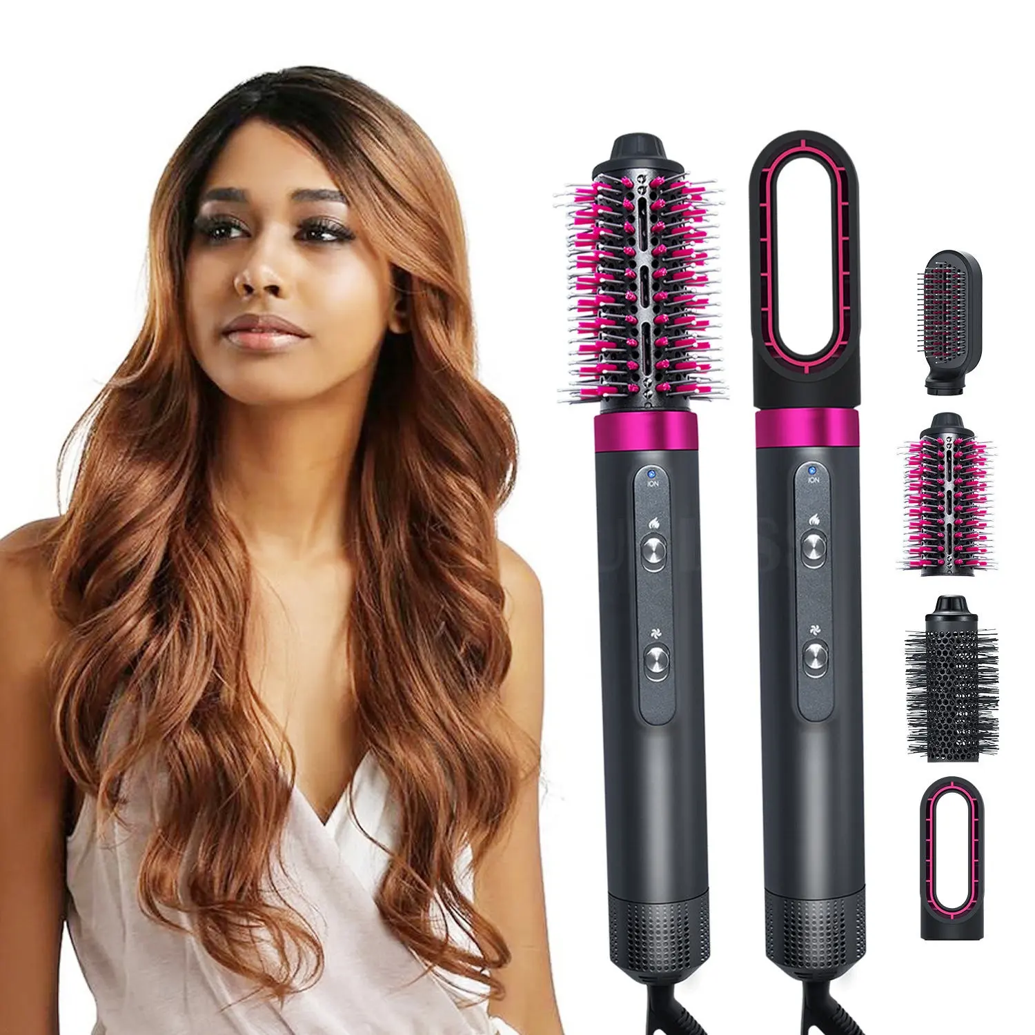Стайлер для волос с горячим воздухом 5 в 1, электрический фен для волос, полный стайлер, одношаговый фен, щетка, расческа для выпрямления с горячим воздухом