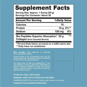 Collagen Bio-Peptides <b>Protein</b> Powder 20 oz Grassfed 20G Per Serving Unflavored High-<b>Protein</b> Dietary Supplement - Product Image 5