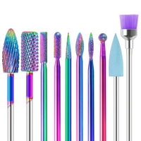 Noirs perceuse à ongles pour les ongles acryliques, ensemble de forets professionnels en carbure de tungstène 3/32