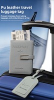 Juego de bolígrafos de viaje personalizados de lujo con etiqueta de equipaje de aluminio Pasaporte de cuero genuino Familia para ideas de negocios China