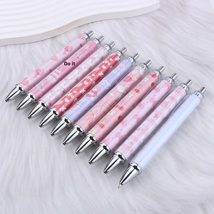 Stylo bille en plastique DIY transfrontalier avec insert en papier coloré, encre noire 1,0 mm, non effaçable, motif dessin animé blanc - Product Image 3