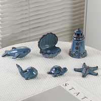 Ornement décoratif en céramique Art Déco, thème Monde sous-marin bleu, en forme de poisson, pour aquarium, souvenir de mariage et de tourisme, et aménagement paysager