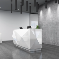 Bureau de réception extensible moderne en MDF, finition brillante, résistant à l'eau, mobilier de bureau commercial, salon de beauté, bâtiment, villa, garantie 3 ans