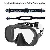 Masque de plongée à lentille unique de la meilleure qualité de l'usine directe, réglable et pliable pour la plongée sous-marine, l'apnée et la plongée avec tuba, logo OEM