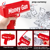 Pistol Uang Plastik Meriam Uang Merah Super Kreatif Semprotan Tembak Uang