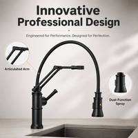 Robinet de cuisine multifonctionnel extractible avec poignée ergonomique intégrant des fonctions d'eau chaude et froide