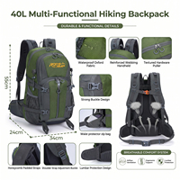 Sac à dos tactique souple de randonnée 40L à compression sous vide avec pompe à air intégrée, extensible, étanche, antivol, pour ordinateur portable de voyage