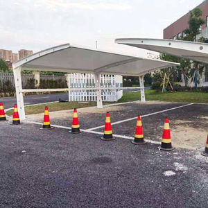 Modern Steel Frame Carport Arch <b>Roof</b> PVC Coated Waterproof 2 Car Parking Garage <b>Canopy</b> Outdoor - Product Image 1