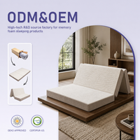 Matelas pliant en bambou de qualité supérieure, lit d'appoint pliable avec support en mousse à mémoire de forme haute densité pour la vente en gros