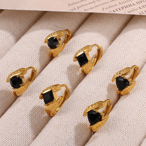 Fashion Stud <b>Earrings</b> Geometric Zinc Alloy 18K Gold Plated Stainless Steel Ear <b>Posts</b> Irregular Design Bezel Setting For Women - Product Image 3