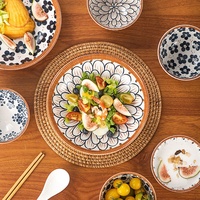 Vente en gros Style japonais 4.5 pouces emballage personnalisé bol en céramique coffret cadeau vaisselle en porcelaine assiettes ensembles de vaisselle