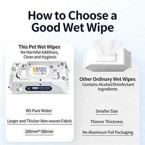 Lingettes humides jetables désodorisantes pour animaux domestiques, sans rinçage, pour le nettoyage des larmes, 80 grands paquets, personnalisables, vente en gros transfrontalière - Product Image 6