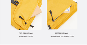 Lilalila nouveau <span class=keywords><strong>2023</strong></span> à la mode marque jaune toile femmes une épaule bandoulière sport facteur étudiant hommes personnalité taille sac - Product Image 5