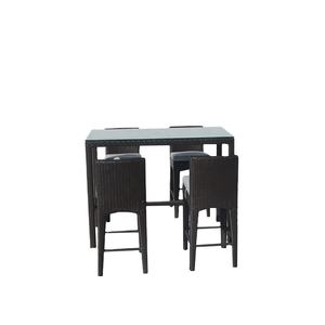 Moderno de lujo al aire libre <span class=keywords><strong>terraza</strong></span> Bistro ratán mimbre alta <span class=keywords><strong>Bar</strong></span> comedor silla muebles conjunto al aire libre Muebles de Jardín conjuntos - Product Image 2