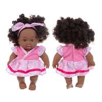 Schwarze Afrikanische 8-Zoll Reborn-Puppe Vollsilikon-Babypuppe für Kinder