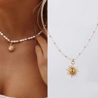 Collier ras du cou en acier inoxydable anti-ternissement et étanche, avec pendentif perle et or, chaîne épaisse avec perles d'eau douce et chaîne dorée pour femme