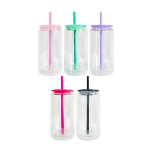 Vaso de Vidrio de Doble Pared de 12 oz/15 oz con Tapas de Plástico, Fácil de Usar para Hacer Bolas de Nieve Personalizadas para Regalos - Product Image 1