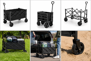 Carrito <span class=keywords><strong>de</strong></span> Compras Plegable <span class=keywords><strong>de</strong></span> Gran Capacidad y Alta Resistencia OEM, Carrito Utilitario Plegable con 4 <span class=keywords><strong>Ruedas</strong></span> <span class=keywords><strong>de</strong></span> PVC, Carrito para Exteriores Personalizable - Product Image 4