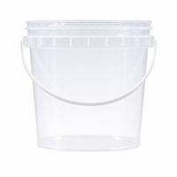 Seau transparent avec couvercle, seau rond transparent avec poignée de transport pour le rangement à domicile, le jardin et l'atelier