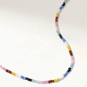 Collier personnalisé avec perles colorées délicates, nouveau design, plaqué or 14 carats, acier inoxydable, tendance pour femmes - Product Image 3