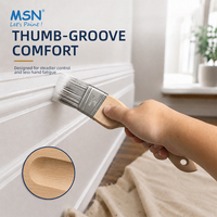 MSN-PB-007 Pinceaux à vernis en bois courbé personnalisés à poils synthétiques ondulés haute densité, manche ergonomique, impression de logo personnalisée