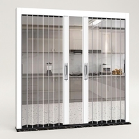 Panel Kristal Aluminium Transparan Tahan Air Lipat, Partisi Tak Terlihat Desain Minimalis Kamar Mandi Dapur Kamar Tidur Garansi 3 Tahun