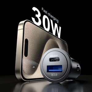 Charge rapide pour accessoires mobiles, chargeur de voiture <span class=keywords><strong>USB</strong></span> <span class=keywords><strong>C</strong></span> <span class=keywords><strong>30</strong></span> <span class=keywords><strong>W</strong></span>, <span class=keywords><strong>adaptateur</strong></span> d'alimentation personnalisé 3.0 5V/3A 9V/3A pour téléphone portable - Product Image 6