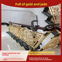 Foshan Hersteller Luxuriöse Kupfer-Aluminium-Treppengeländer Maßgefertigte Innen-Spiralgeländer für Villen und Eigenheime