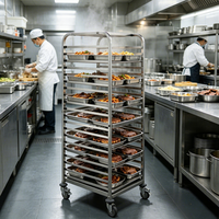 Chariot de boulangerie en acier inoxydable de qualité supérieure certifié LFGB, 20 niveaux, chariot à plateaux pour équipement hôtelier et restaurant