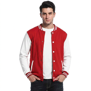 <b>White</b> & Red color <b>men</b> fashion varsity <b>jacket</b> Wholesale <b>Men's</b> street wear fashion High Quality Wool Varsity <b>Jacket</b> - Product Image 1