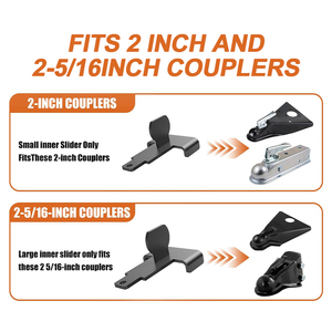 Nhiệm vụ nặng nề chống trộm Trailer Hitch khóa phù hợp với 2 "và 2-5/16" couplers siêu dày rắn thép Trailer Coupler ổ khóa lưỡi - Product Image 4