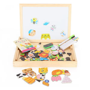 儿童婴儿蒙特梭利玩具彩色木磁画画黑板桌子双面儿童木制写字板 - Product Image 4