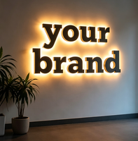 Enseigne LED personnalisée, exquise, de précision, élégante, tendance, résistante aux intempéries, avec logo d'identité pour boutique, galerie, magasin, affichage
