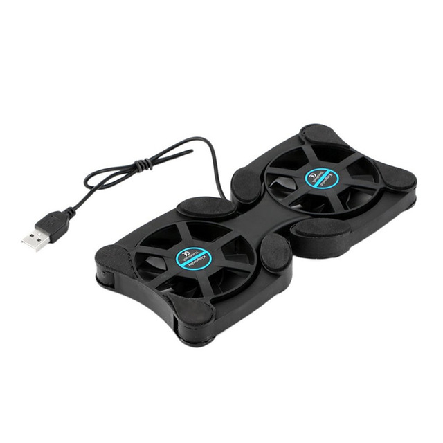 Wholesale Plastic Cooling Notebook Stand USB Port  Folding Cooler Double Speed Fans Laptop Cooling Pads