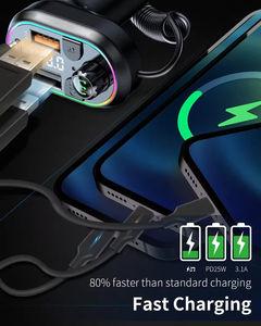 <span class=keywords><strong>Adaptateur</strong></span> émetteur FM pour voiture BT5.0 Lecteur MP3 Radio, 20W Type C PD 3.0 Fast <span class=keywords><strong>USB</strong></span> Car Adaptador Cargador - Product Image 5