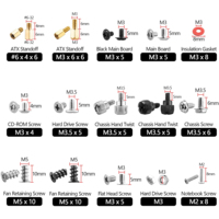 Kit d'assortiment de vis pour boîtier d'ordinateur, ventilateur, carte graphique, châssis ATX, support de carte mère, rehausseur pour réparation DIY