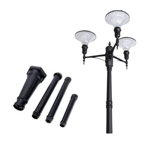 Lampadaire solaire extérieur à trois têtes avec poteau extensible, étanche IP65, lumière blanche neutre 4100K pour jardin, cour et aménagement paysager - Product Image 1
