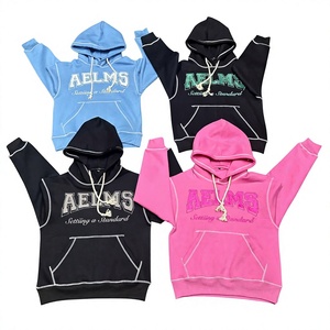 Felpa con Cappuccio Rossa da <span class=keywords><strong>Uomo</strong></span>, Stile Hip Hop con Stampa Digitale di Lettere e Simbolo del Dollaro, Traspirante, Servizio OEM - Product Image 4