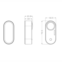 Alarme de fuite d'eau, détection de capteur d'immersion d'eau WiFi MINI boîtier cuisine compteur minuterie boîte 72*32*24mm CN187