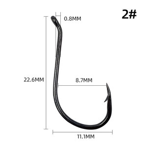 8 #- 7/0 8299 móc câu cá nước mặn barbing fish-móc 3 màu sắc Crank móc bạch tuộc móc thép carbon cao - Product Image 4
