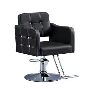 Chaise de barbier ergonomique réglable et rotative HS XT, siège en cuir, cadre en aluminium, repose-pieds réglable en hauteur, pour salon de coiffure - Product Image 2